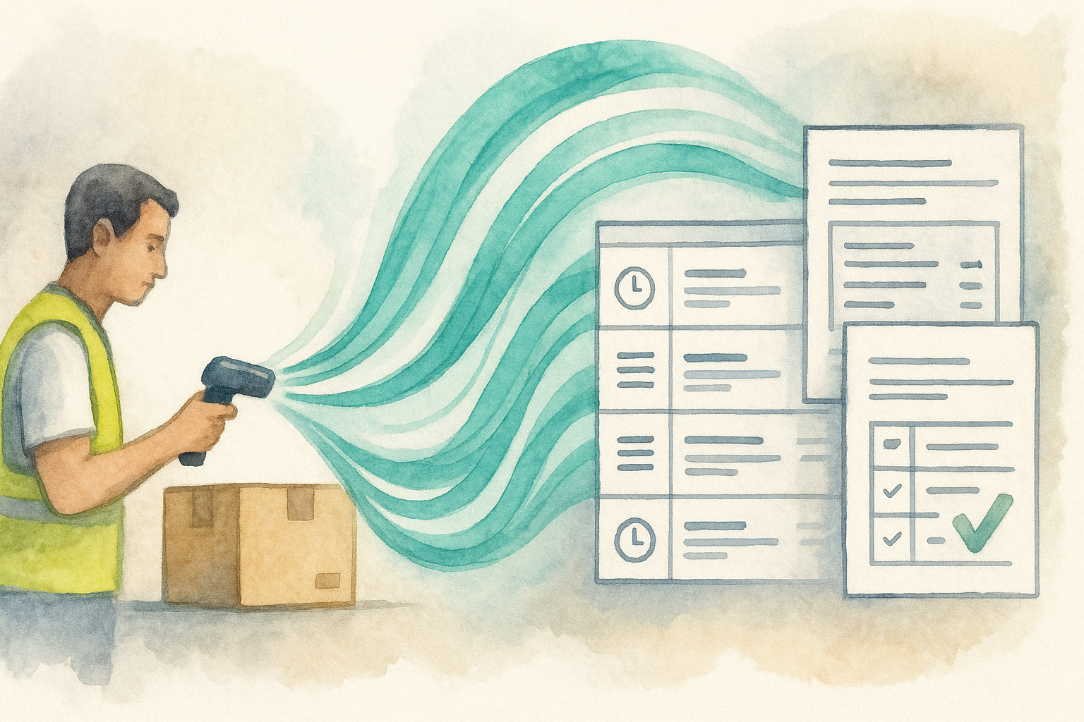 Automatic audit trail connecting warehouse activities to compliance documentation